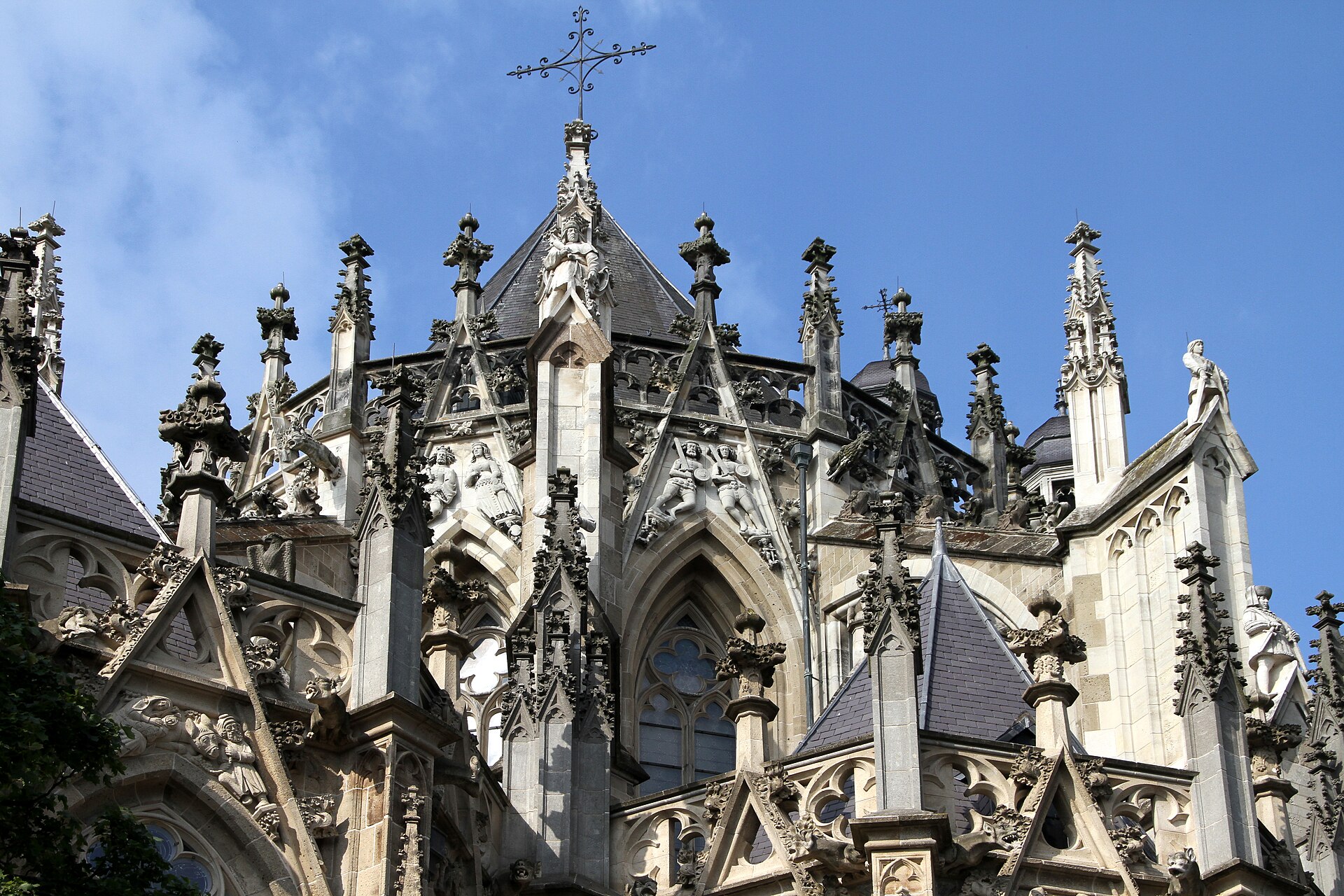 The Gothic east end and flying buttresses of Sint-Janskathedraal in 's-Hertogenbosch, Brabant